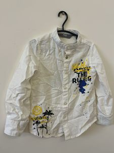 Graphic Print Boys Button-Down Shirt