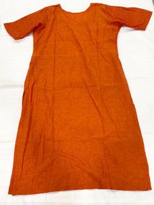 Orange Plain Kurti