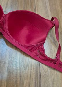 Red Lace Padded Bra shyla by pantaloons