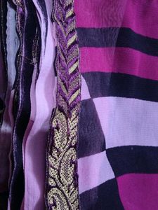 Vibrant Geometric Print Saree