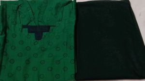 Green Printed Kurta with black legging