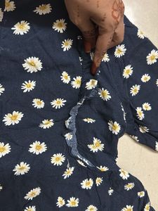Flared Navy Blue Top