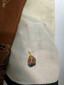 Elegant Brown &amp; Cream Saree with stitched Blouse