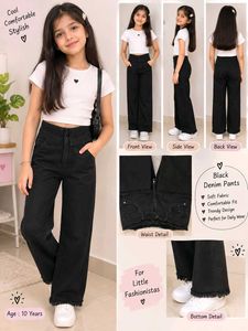 Girls Black Denim Pants