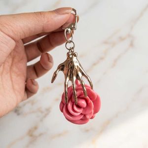 Gothic Spooky Hand & Rose Tint Keychain