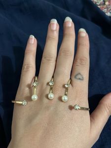 Elegant Pearl &amp; Diamond Drop Statement Ring
