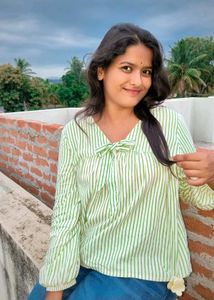Chic Striped Tie-Neck Blouse