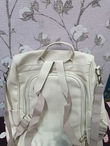 Cream Embroidered Backpack
