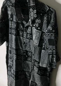 Stylish Black &amp; White Patterned Shirt