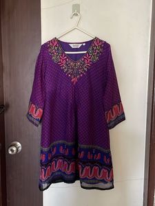 Vibrant Purple Embroidered Kurta
