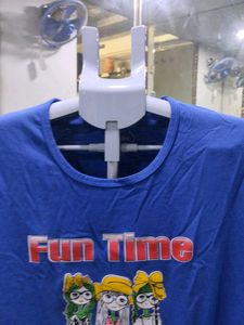 Blue "Fun Time" Graphic T-Shirt