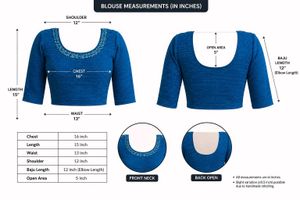 New Elegant Blue Embroidered Blouse