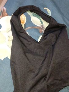 Black V-Neck Top