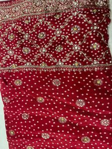 Red Embroidered karwa chauth suit