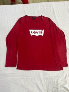Levi's Red Long Sleeve Logo Tee