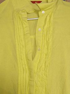W Neon Yellow Printed Shirt