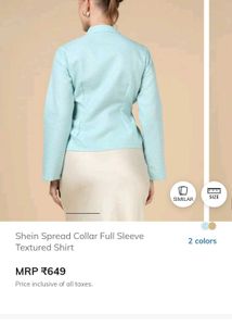 Chic Light Blue Textured Button-Up Shirt