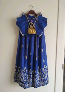 Royal Blue Embroidered Lehenga Choli Set