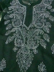 Black Chickenkari Kurti