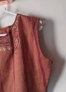 Ethnic South Cotton embroidered Kurti &amp; dupatta