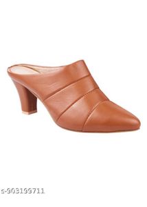 Chic Tan Heeled Mules