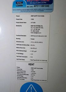 KENT Alps+UV Air Purifier