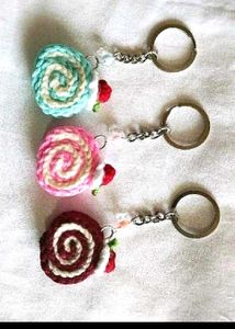 Handmade Crochet Lollipop Keychains