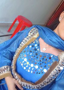 Stunning Royal Blue with Mirror Work trending 4 pi