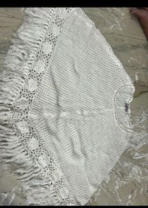 Boho Crochet Fringe Poncho