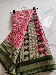Vibrant Floral Print Saree