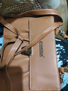 ESMODA Tan Faux Leather Clutch Bag