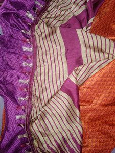 Orange Polyester Saree OFFER