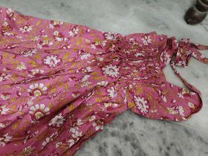 pink halter neck maxi dress