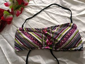 Stylish Striped Bandeau Bikini Top
