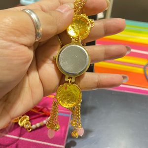 Kashmiri  Peacock Charm Watch Bracelet