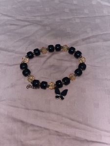 Butterfly Charm Bracelet Black
