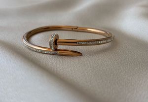 ANTI TARNISH GOLD PLATED &amp; DIAMOND NAIL BRACELET