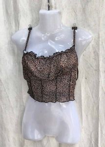 69209. Leopard Print Ruffle Cami Top
