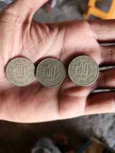 Vintage 50 Paisa Coins - Collectible