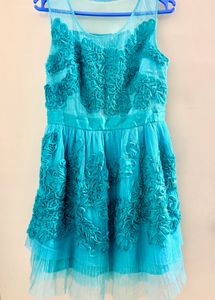 Stunning Teal Ruffle Party Dress