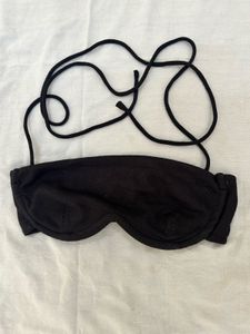 Black Ribbed Bikini Top