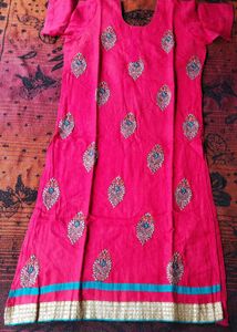 Vibrant Red embroidery kurti