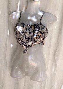 14194. Stylish Snake Print Crop Top