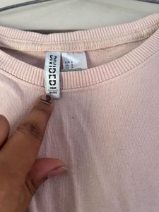 H&amp;M Baby Pink Long Sweatshrit Dress