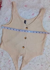 Ribbed Button-Up Tank Top