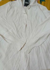 ZARA White Button-Up Shirt