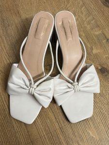 White Bow Sandals