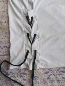 White T-Shirt with Black Accents