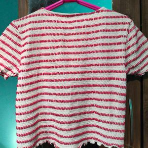 Chic Striped Textured Top