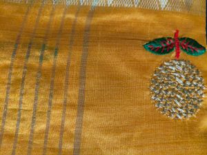 Yellow Silk Saree with Embellishments